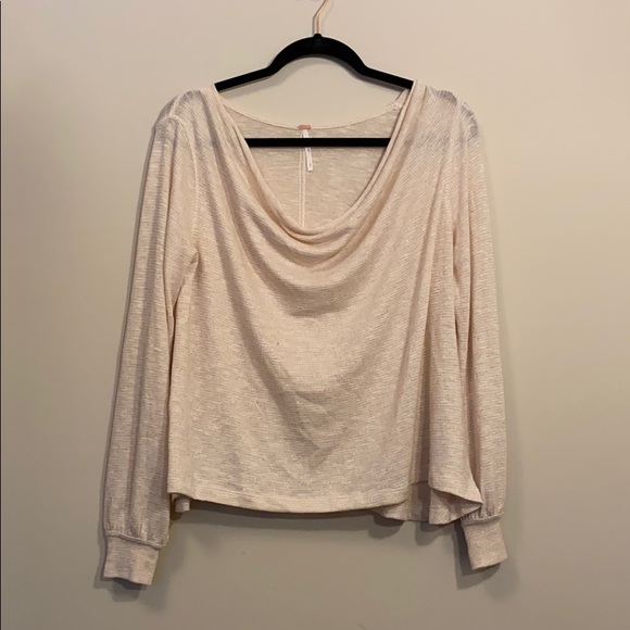 Sparkly cream cowl neck sweater - Picture 1 of 3